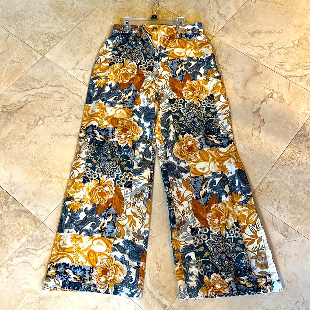 Boston Proper Flared Patterned Pants - image 1